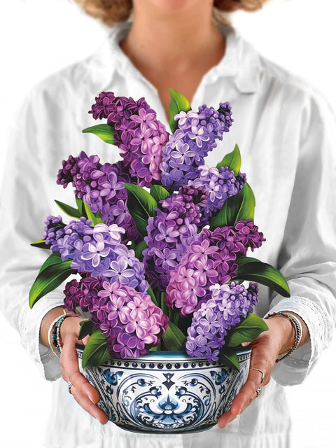 Garden Lilacs Life-Sized Pop-Up Flower Bouquet Greeting Card Freshcut Paper   