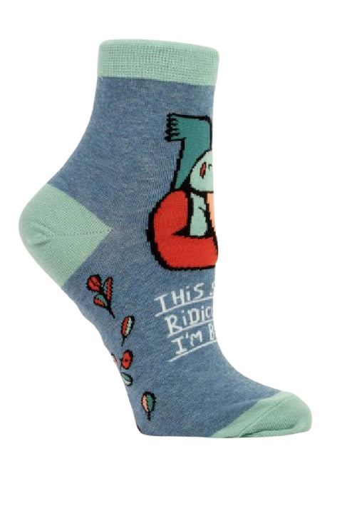This Sh!t is Ridiculous. I'm Busy. Women's Ankle Sock Socks Blue Q