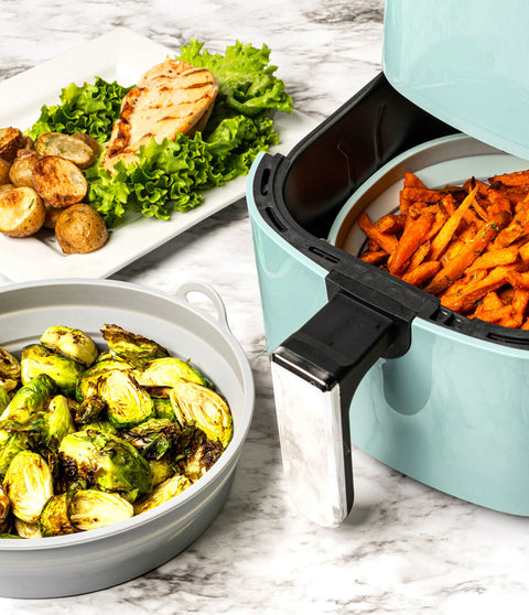 Krumbs Kitchen Essentials Collapsible Silicone Air Fryer Basket - Various Shapes & Colors  Krumbs   