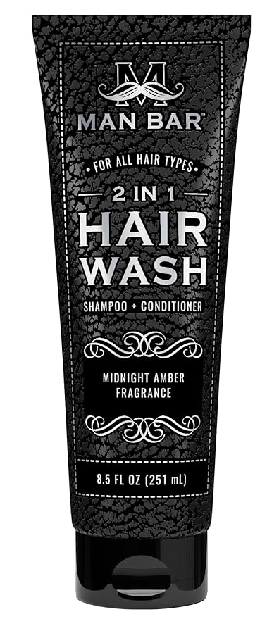 Man Bar 2 in 1 Hair Wash - Shampoo & Conditioner  San Francisco Soap Co. Midnight Amber  