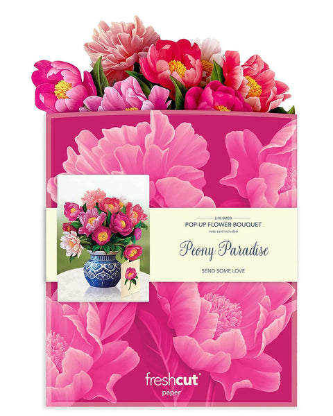 Peony Paradise Life-Sized Pop-Up Flower Bouquet Greeting Card Freshcut Paper   