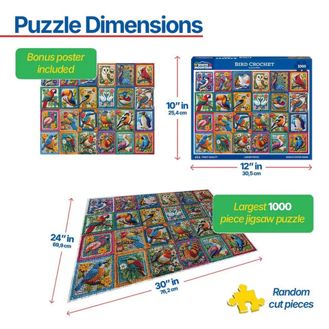 Bird Crochet- 1000 Piece Jigsaw Puzzle White Mountain