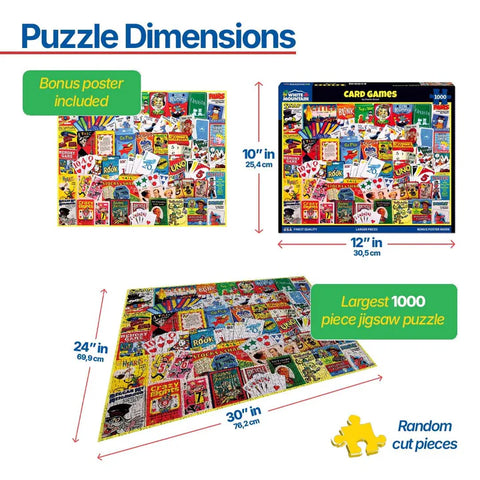 Card Games - 1000 Piece Jigsaw Puzzle PUZZLE White Mountain