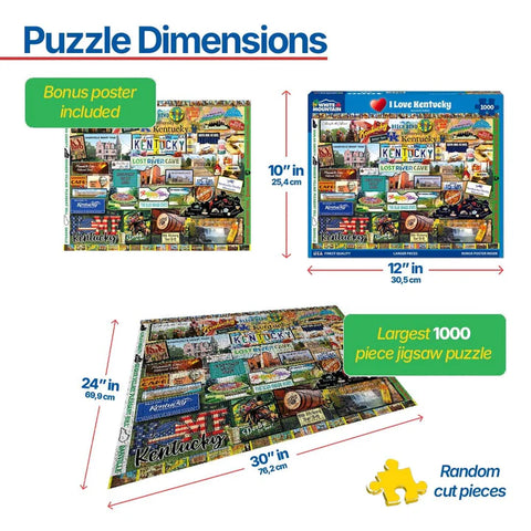 I Love Kentucky - 1000 Piece Jigsaw Puzzle White Mountain