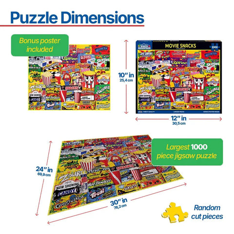 Movie Snacks - 1000 Piece Jigsaw Puzzle White Mountain