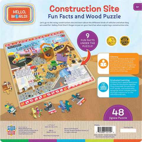 Hello, World! - Construction Site 48 Piece Wood Jigsaw Puzzle MasterPieces Puzzle Company