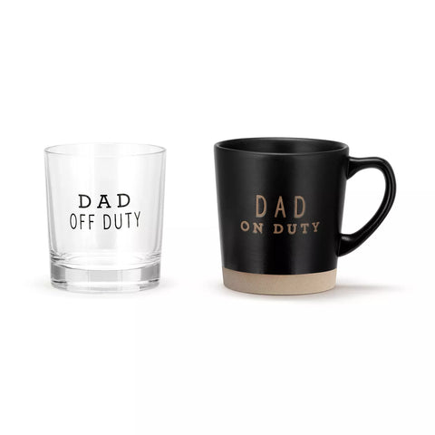 Dad On Duty, Dad off Duty Mug and Glass Set  Demdaco   