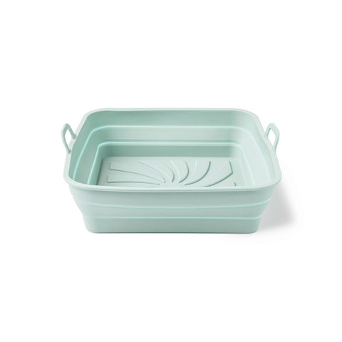 Krumbs Kitchen Essentials Collapsible Silicone Air Fryer Basket - Various Shapes & Colors  Krumbs Square Seafoam  