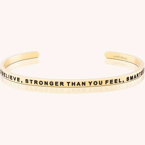 Braver Stronger Smarter Gold Bracelet Bracelet MantraBand   