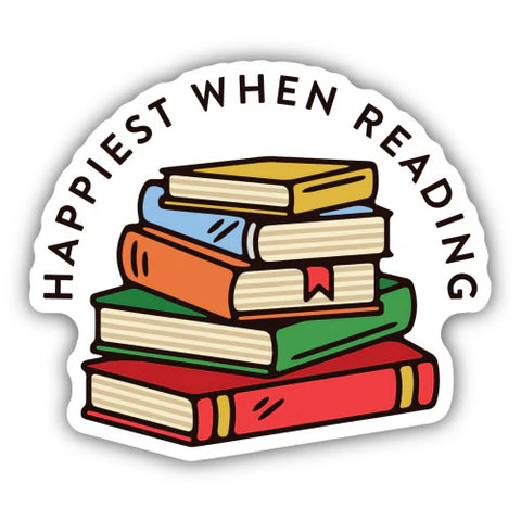 Happiest When Reading Sticker  Stickers Northwest   