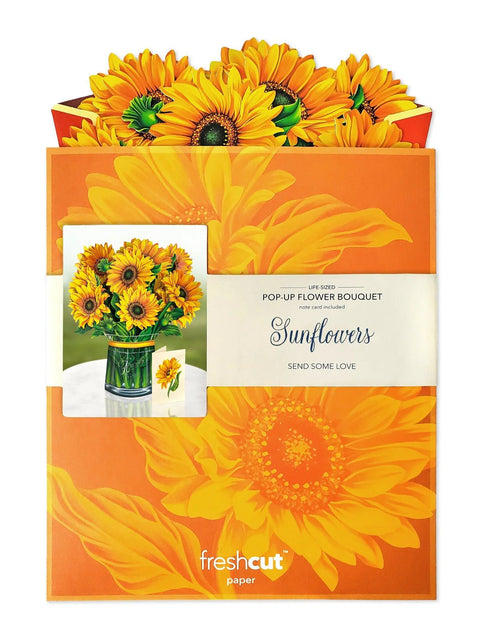Sunflowers Life-Sized Pop-Up Flower Bouquet Greeting Card Freshcut Paper   