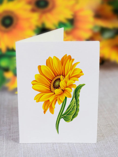 Sunflowers Life-Sized Pop-Up Flower Bouquet Greeting Card Freshcut Paper   