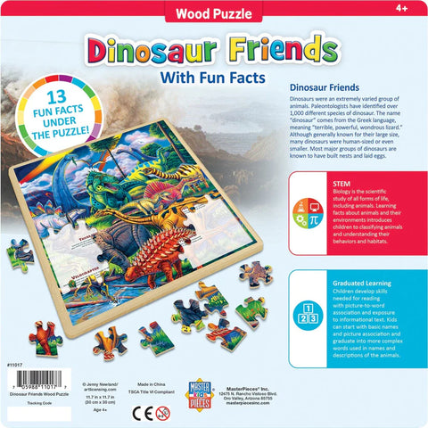 Wood Fun Facts - Dinosaur Friends 48 Piece Wood Jigsaw Puzzle MasterPieces Puzzle Company