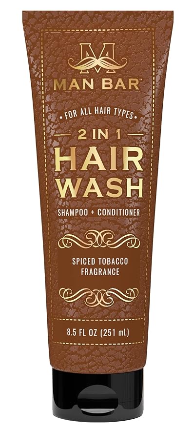 Man Bar 2 in 1 Hair Wash - Shampoo & Conditioner  San Francisco Soap Co. Spiced Tobacco  