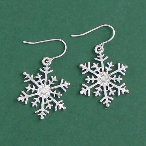 Silver Snowflake Earrings Earrings Periwinkle   