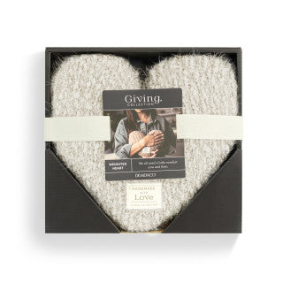 Cream Giving Heart Weighted Pillow  Demdaco   