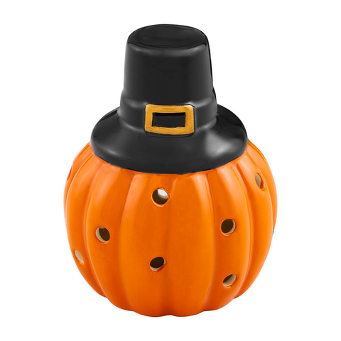 Light Up Pumpkin Pilgrim Hat Décor Mud Pie   