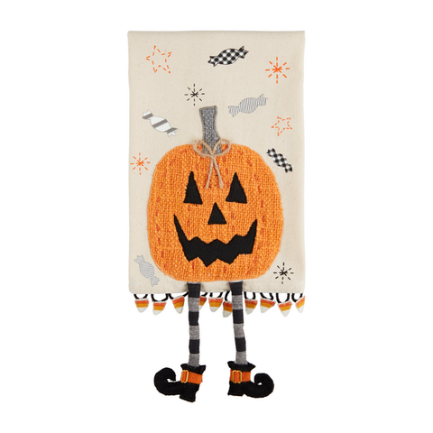 Jack-O-Lantern Dangle Leg Towel Towel Mud Pie   