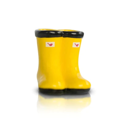 St. Jude Jumping Puddles Yellow Boots Mini By Nora Fleming (RETIRED) Nora Fleming Mini Nora Fleming   