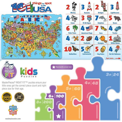 Things to Spot in the USA 100 Piece Kids Jigsaw Puzzle MasterPieces Puzzle Company